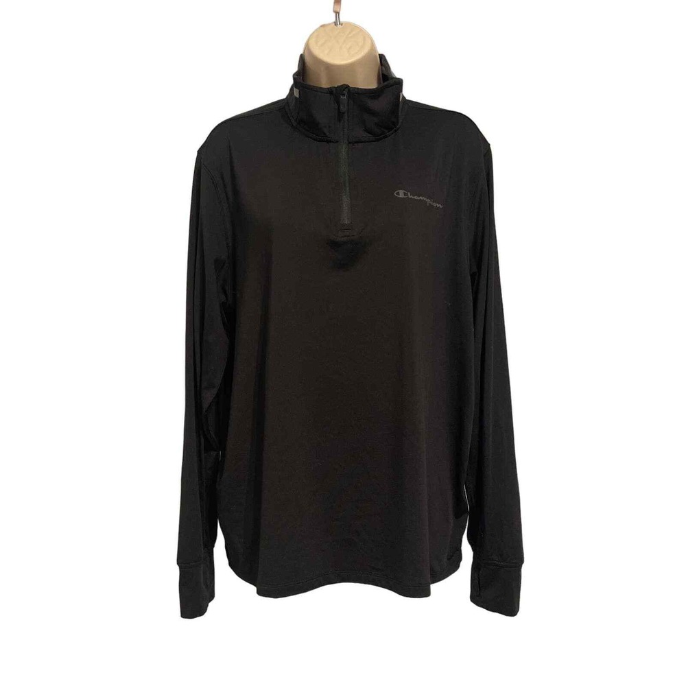 Champion‎ Black 1/4 Zip Athletic Jacket Women's Size Large Pre-owned